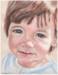 Colored pencil portrait entitled Clara at 17 Months