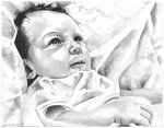 Graphite pencil portrait entitled Maya