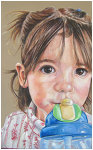 Colored pencil portrait entitled Thirsty